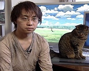 Makoto Shinkai and his cat