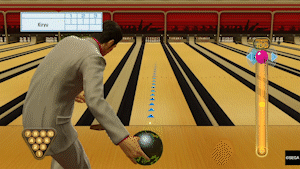 Gif of bowling in Yakuza Kiwami
